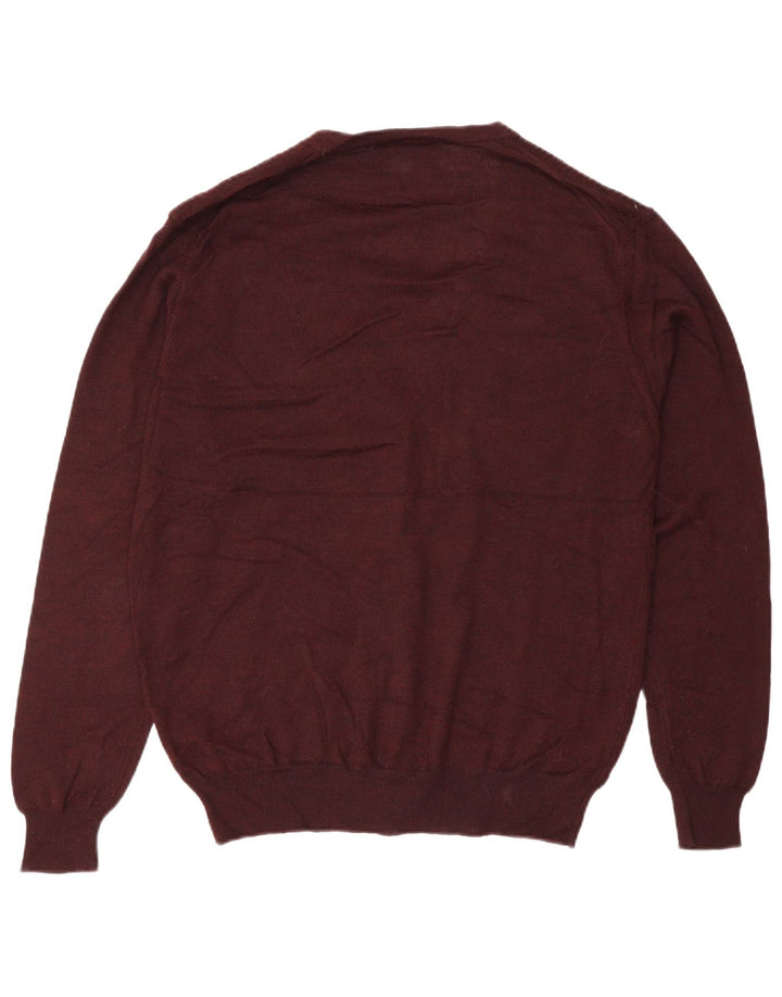 Marks & Spencer Herre Cardigan Sweater Medium Burgundy Akryl