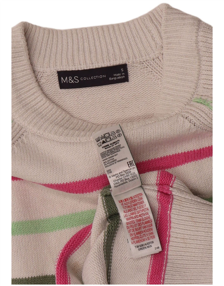 Marks & Spencer Dame Boat Neck Jumper Sweater UK 10 Small Off White