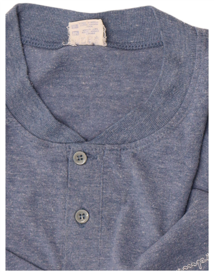 Champion Herre T-Shirt Top XL Blå Flecked Bomuld