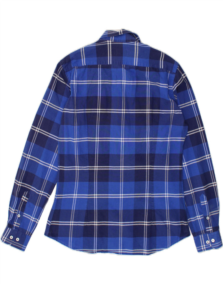JOHN ASHFIELD Mens Shirt Size 16 41 Large Blue Check Cotton Vintage John Ashfield and Second-Hand John Ashfield from Messina Hembry 