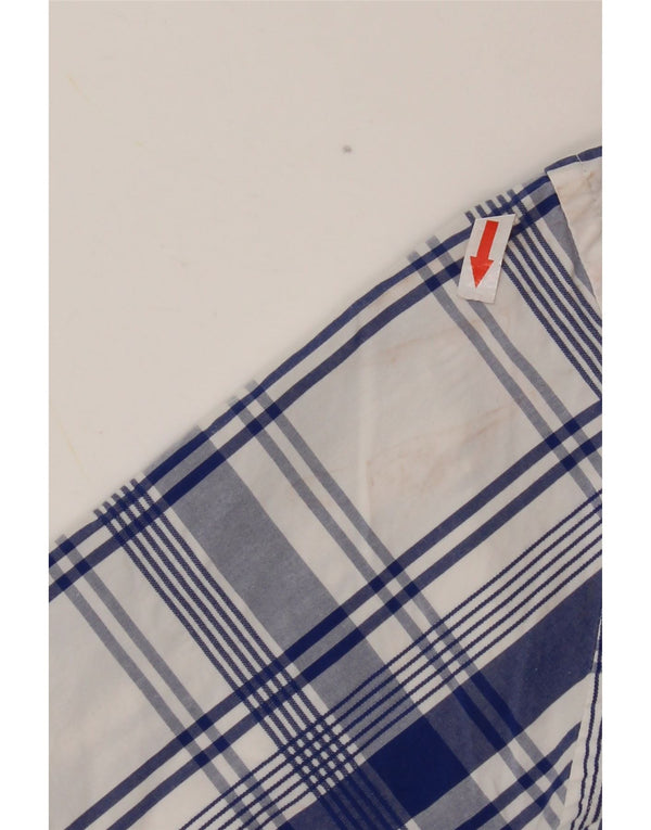 Tommy Hilfiger Mens Short Sleeve Shirt Medium Blue Plaid Cotton