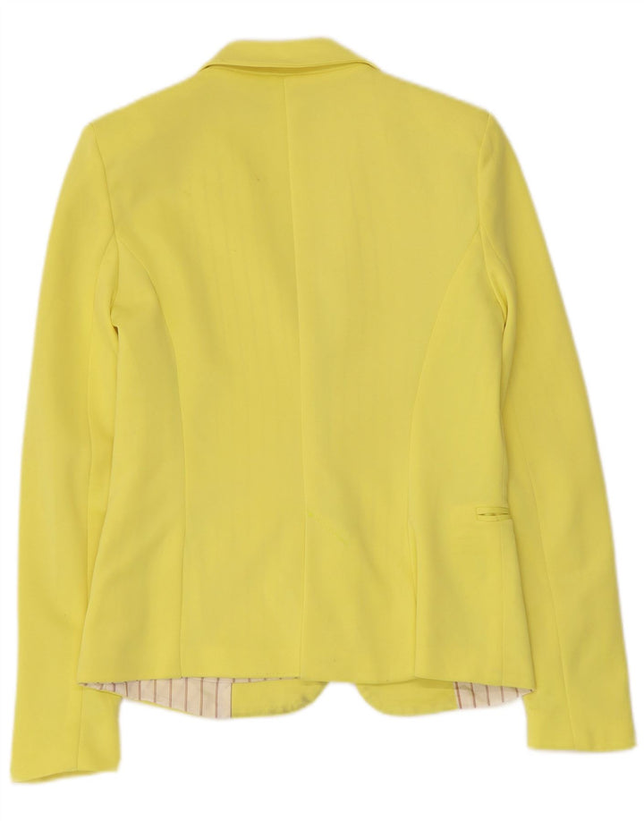 Zara Dame 1 Knap Blazer Jakke UK 6 XS Gul
