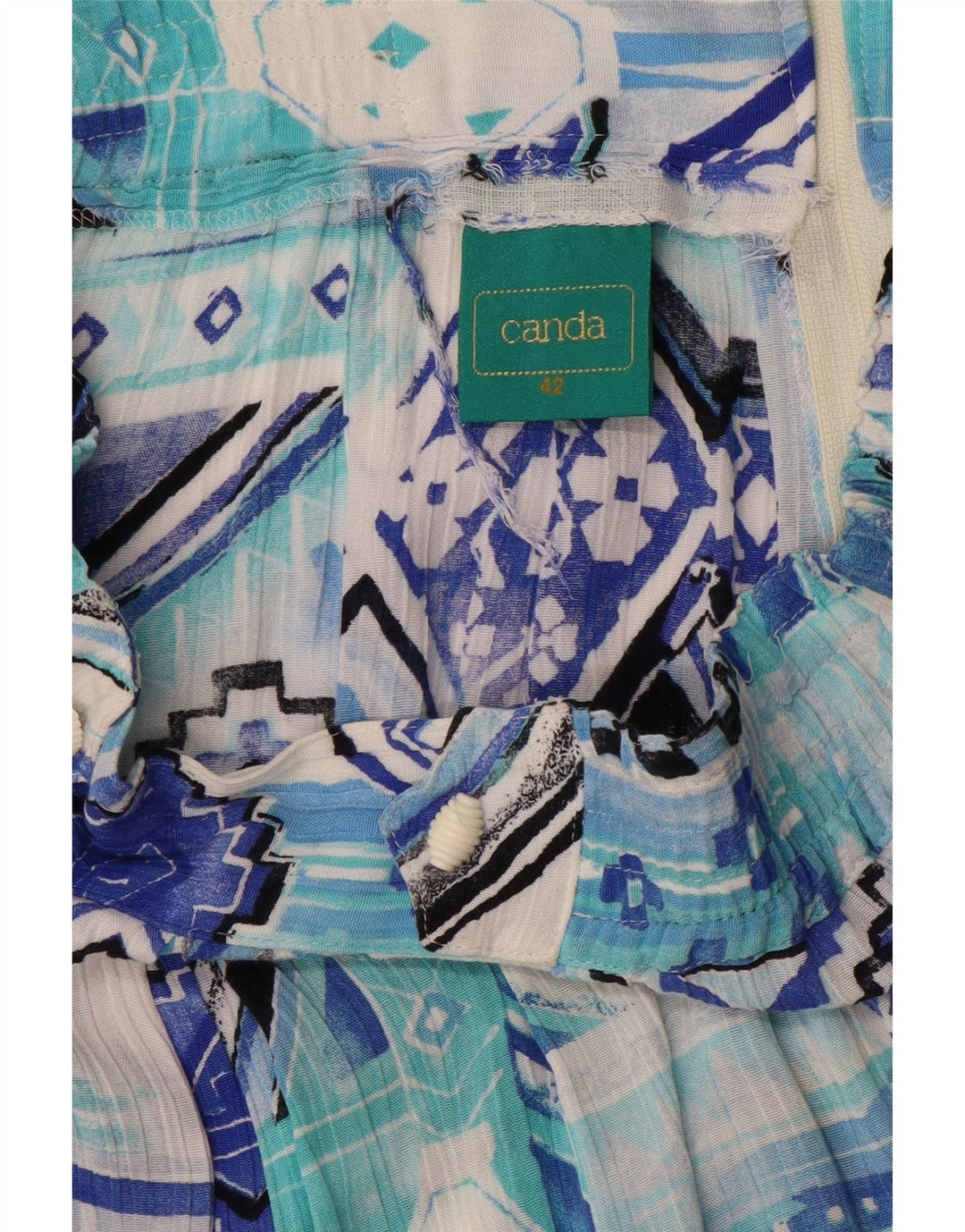 Canda Bermuda Shorts til kvinder EU 42 Large W32 Blue Geometric Viscose