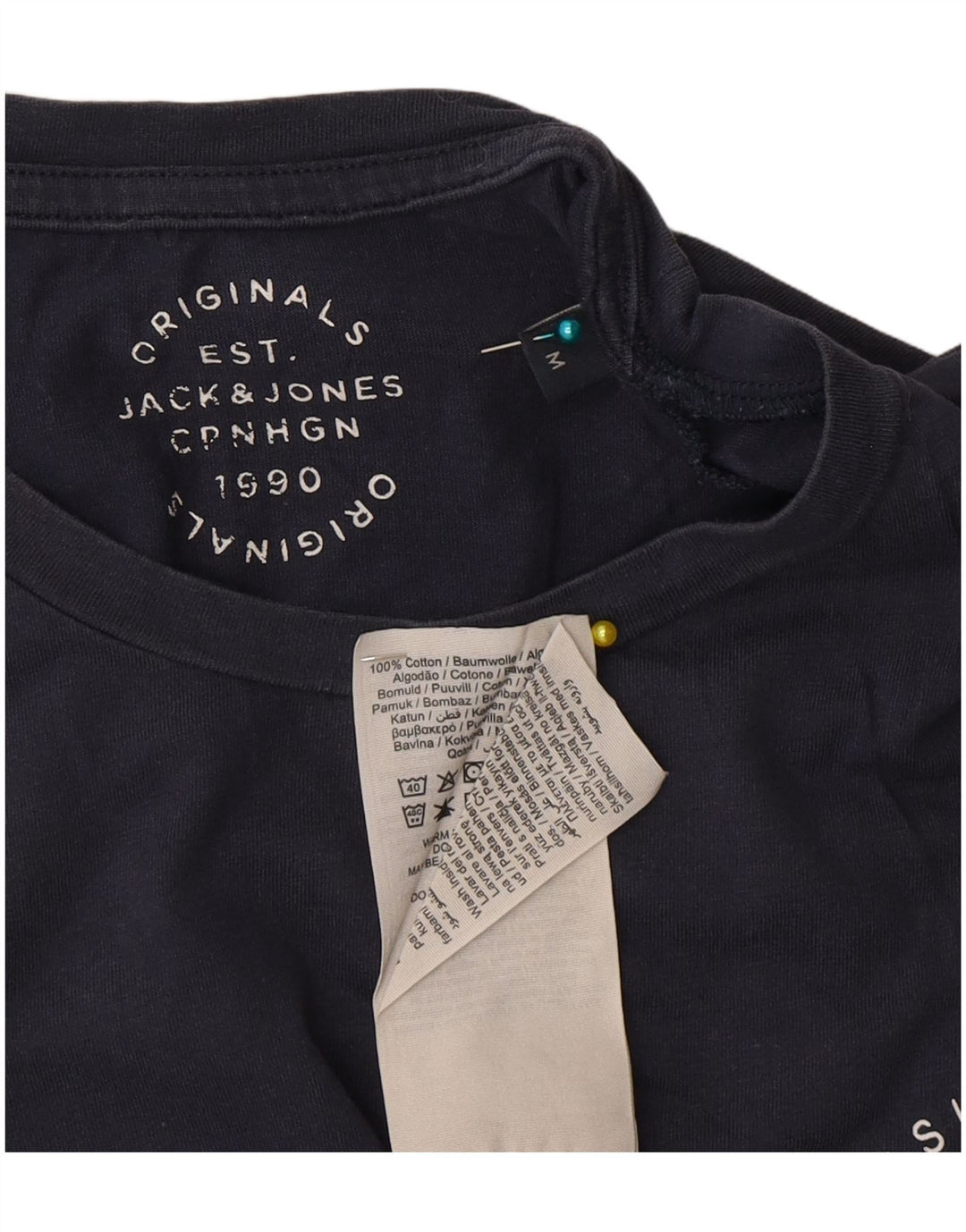 Jack & Jones Herre T-Shirt Top Medium Marineblå Bomuld