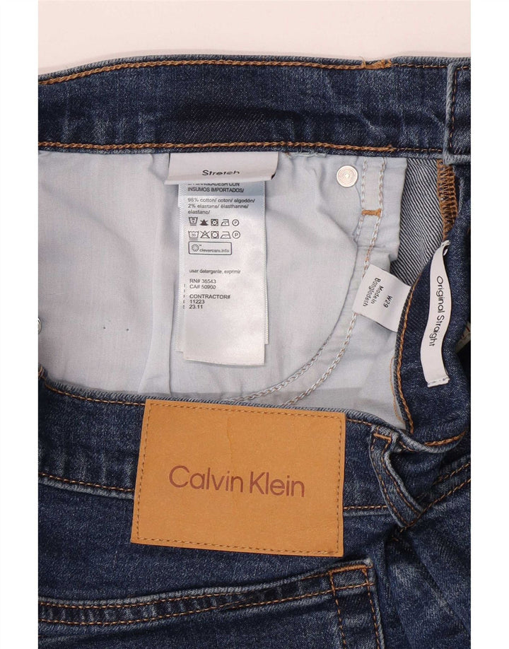 Calvin Klein Straight Jeans til mænd W29 L28 Blå Bomuld