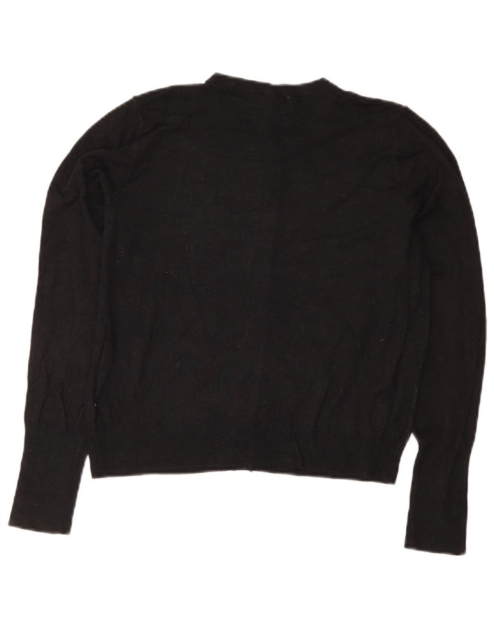 Marks & Spencer Dame Cardigan Sweater UK 12 Medium Black Viscose