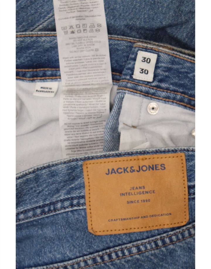Jack & Jones Straight Jeans til mænd W30 L30 Blå Bomuld
