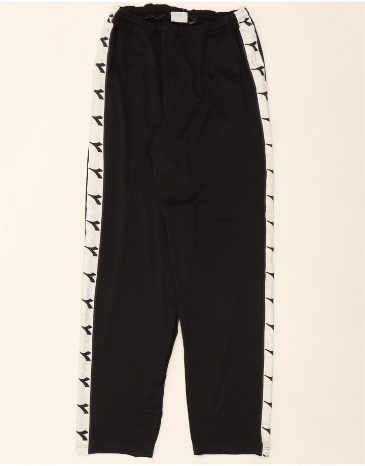 DIADORA Mens Graphic Tracksuit Trousers Medium Black Colourblock Polyester Vintage Diadora and Second-Hand Diadora from Messina Hembry 
