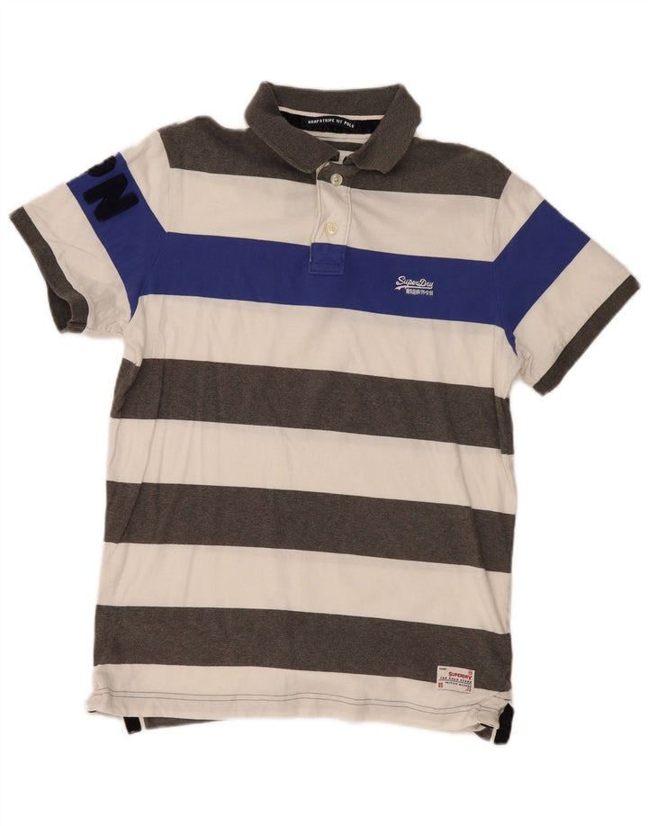Superdry herre poloshirt XL flerfarvet stribet bomuld