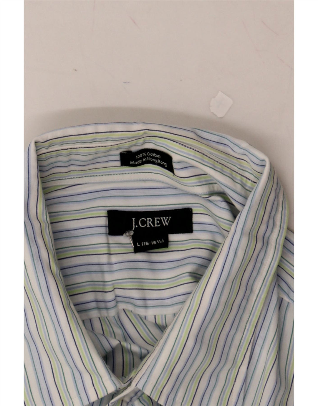 J. CREW Mens Shirt Size 16 1/2 Large Blue Striped Cotton Vintage J. Crew and Second-Hand J. Crew from Messina Hembry 