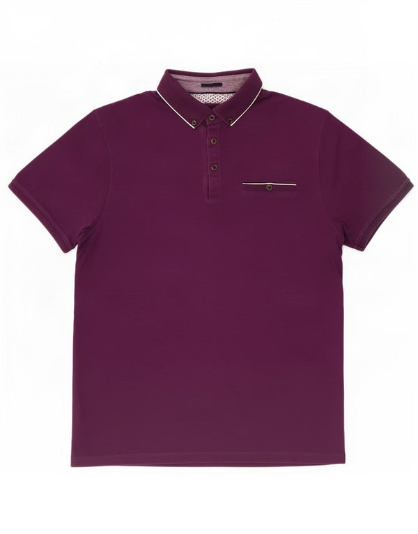 Ted Baker Poloshirt til mænd Størrelse 4 Large Purple Cotton