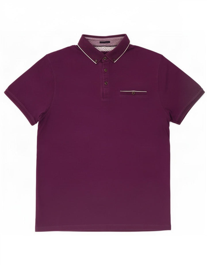 Ted Baker Poloshirt til mænd Størrelse 4 Large Purple Cotton