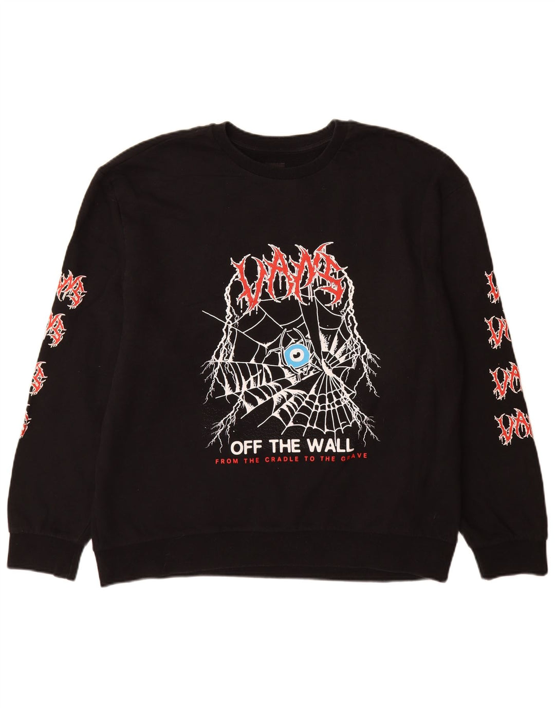 Vans Herre Relaxed Graphic Sweatshirt Jumper XL Sort Bomuld