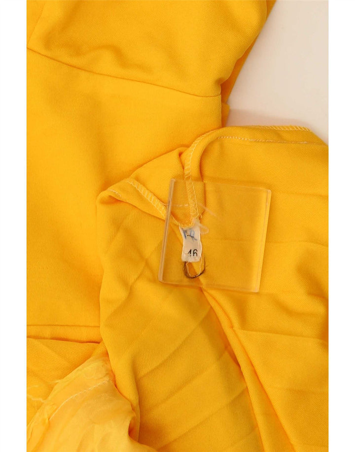 Vintage Dame Ærmeløs A-Line Kjole IT 46 Stor Gul