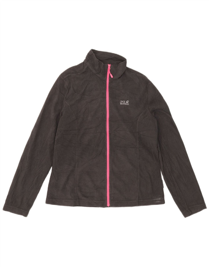 Jack Wolfskin Fleecejakke til kvinder UK 14/16 Stor sort polyester
