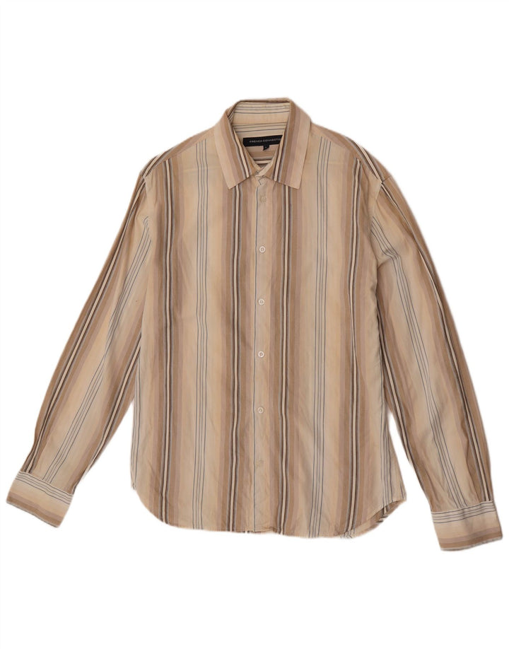 French Connection Herreskjorte Medium Beige Stribet Bomuld