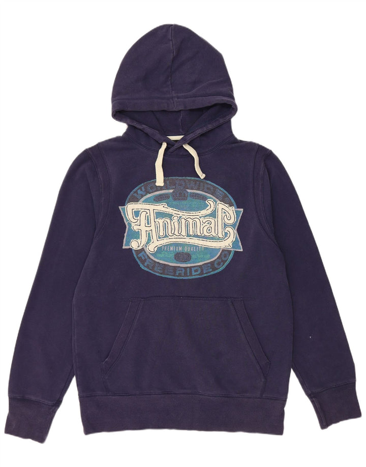 ANIMAL Grafisk hættetrøje til mænd Stor marineblå bomuld