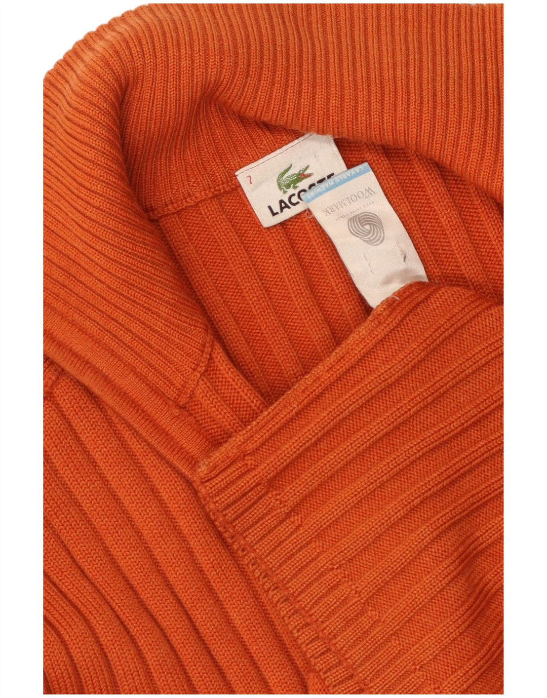 LACOSTE Herre cardigan sweater str. 7 2XL Orange Uld