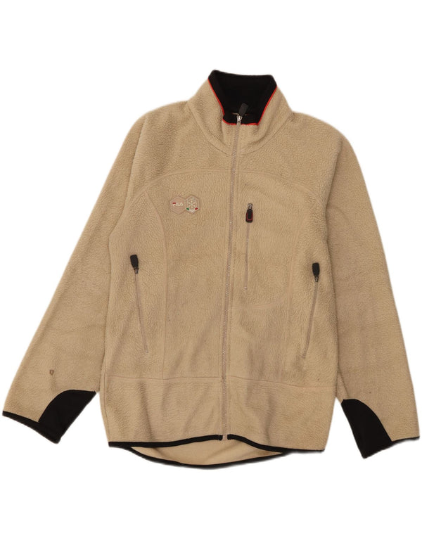 Fila Fleecejakke til mænd UK 36 Small Beige Colourblock Polyester