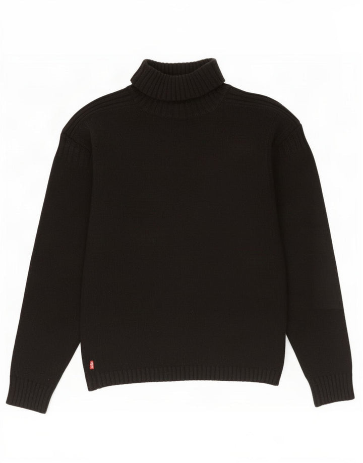Levi's Dame Rullehalstrøje UK 14 Medium Sort lammeuld