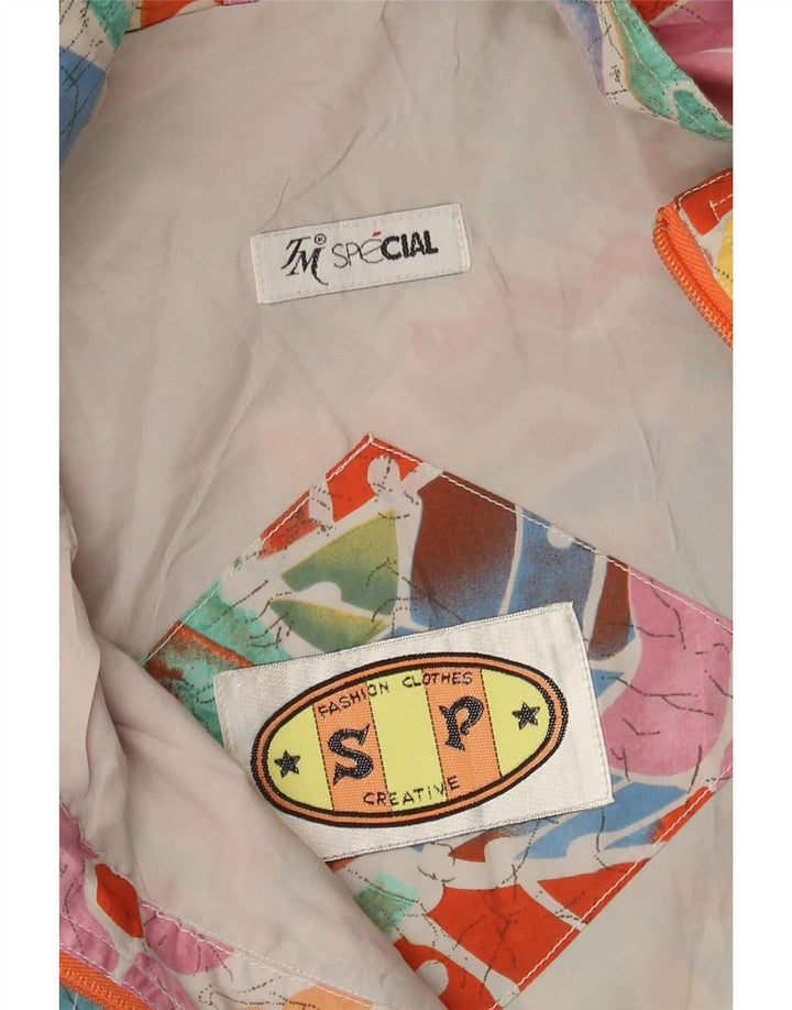 Vintage Dame Windbreaker Jacket UK 14 Medium Multicolored Geometric