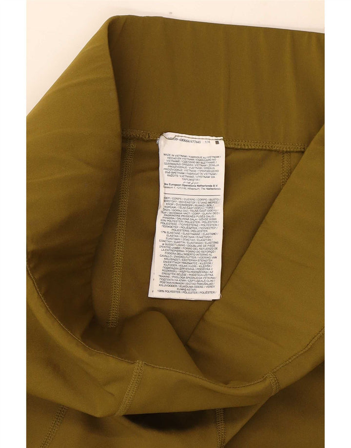 Nike Dame Grafiske Leggings UK 10 Small Khaki Polyester