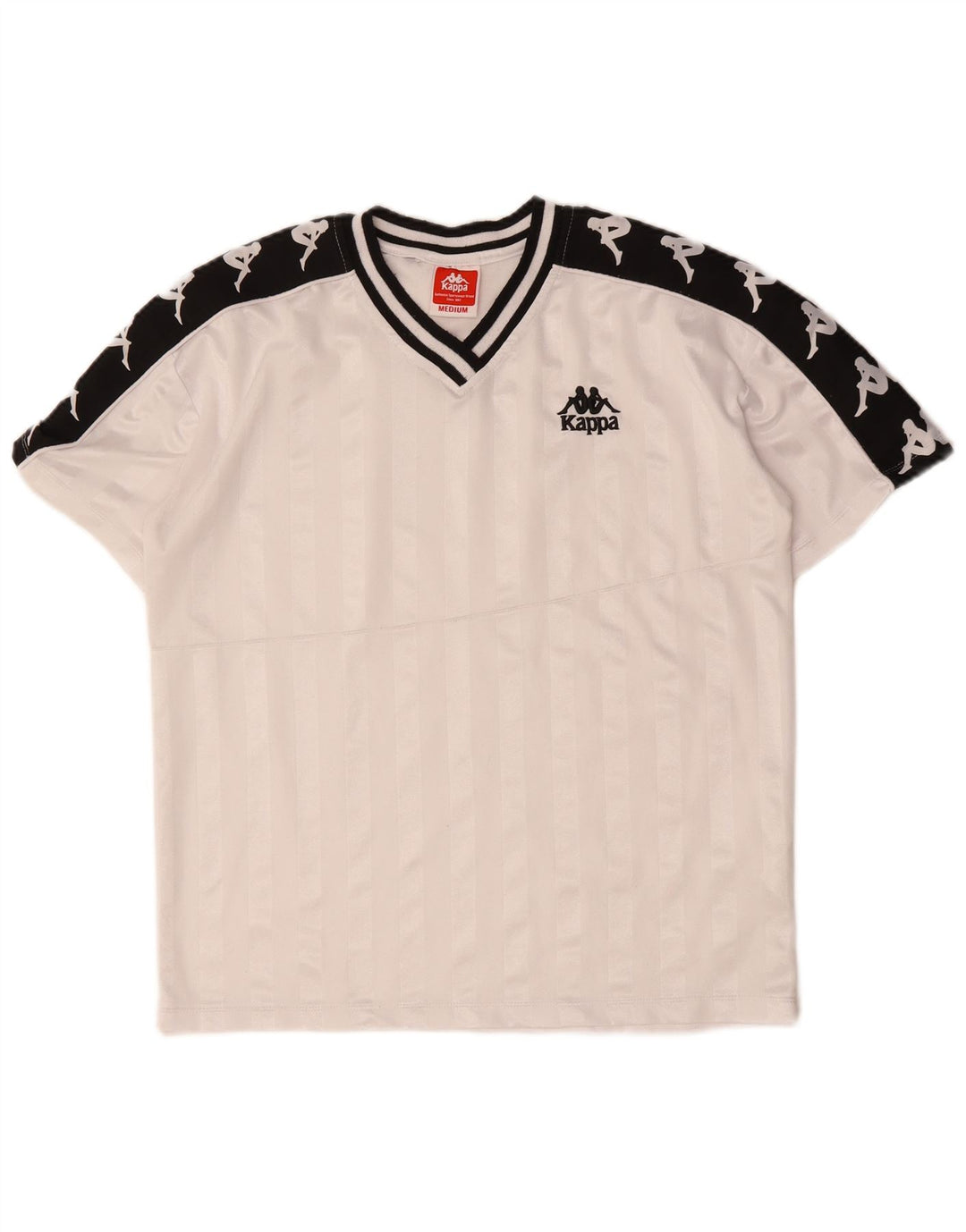 KAPPA Herre grafisk T-shirt Top Medium White Colourblock Polyester