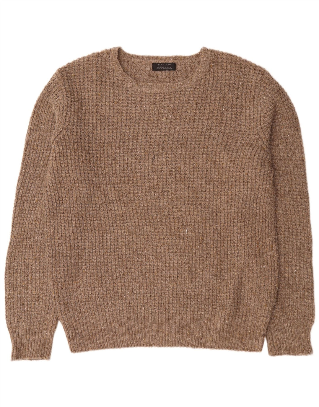 Zara Herre sweater med rund hals XL brun uld