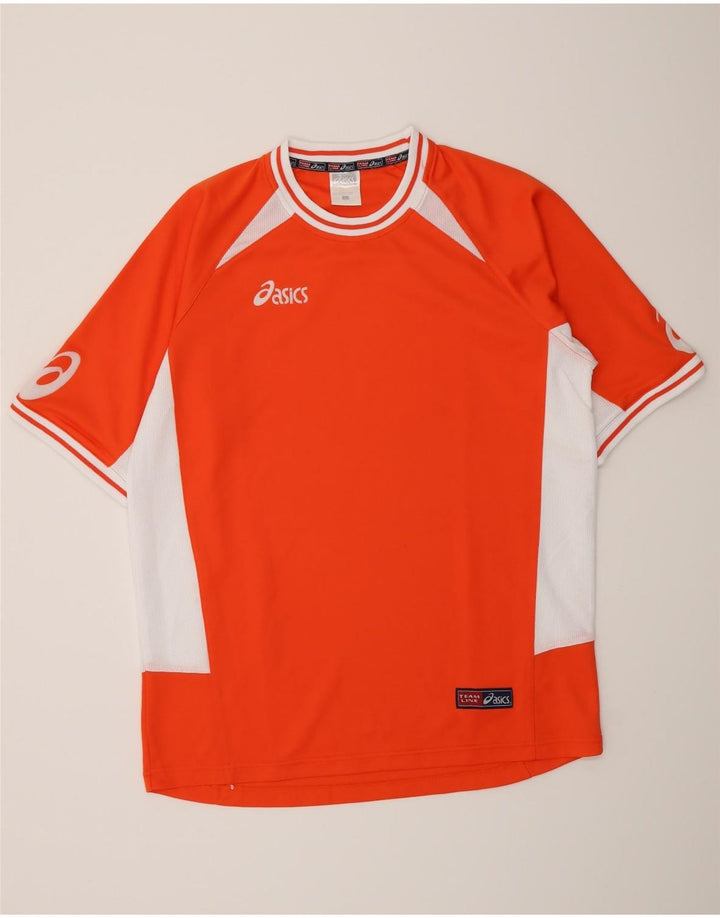 Asics Herre Grafisk T-Shirt Top Stor Orange Colourblock Polyester