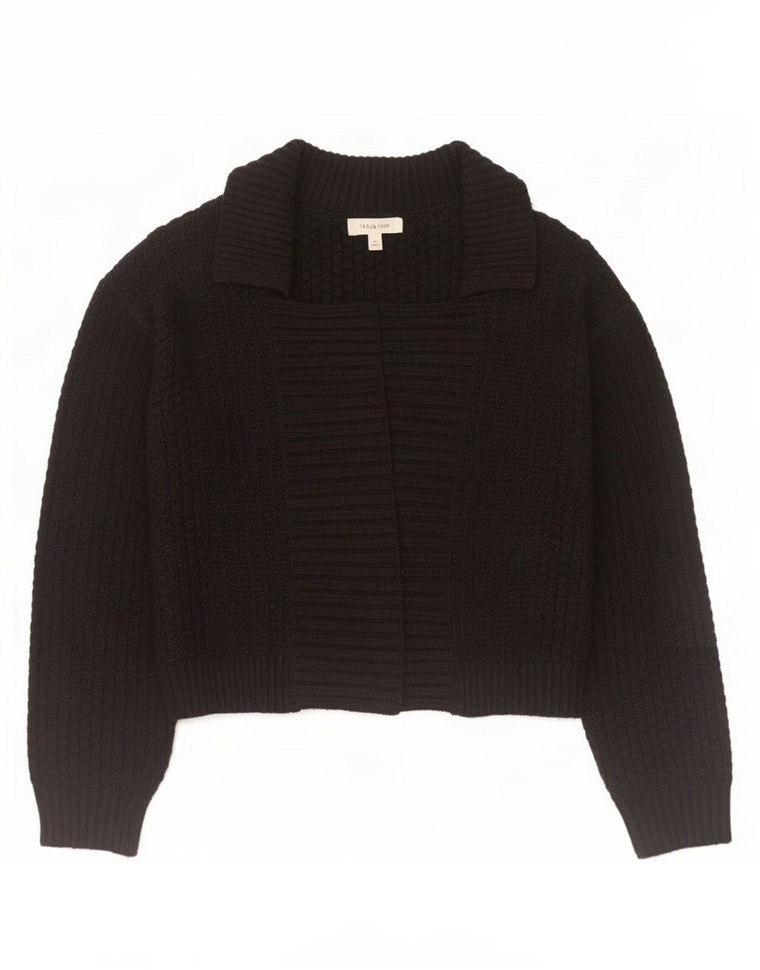 Marks & Spencer Womens Crop Open Cardigan Sweater UK 12 Medium Black