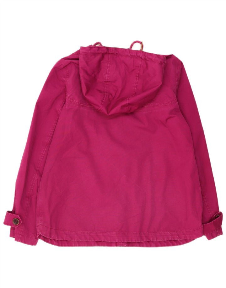 JOULES Dame Hooded Bomber Jacket UK 14 Large Pink Bomuld