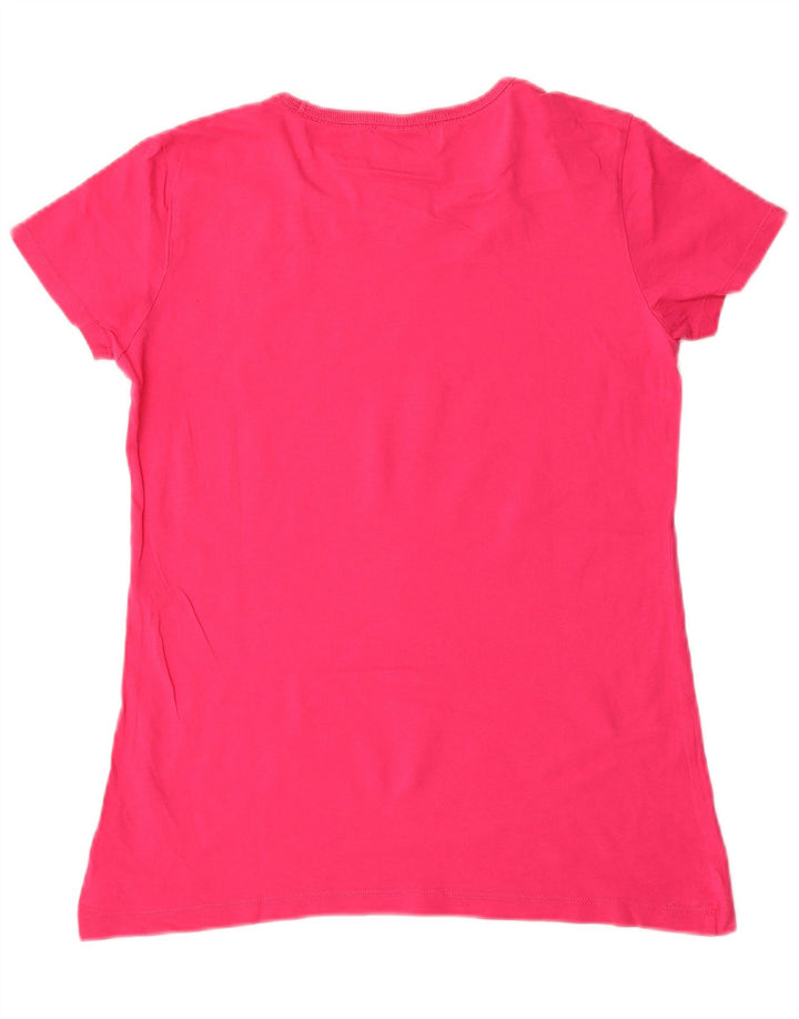 DIADORA T-shirt top til kvinder UK 12 Medium Pink Bomuld