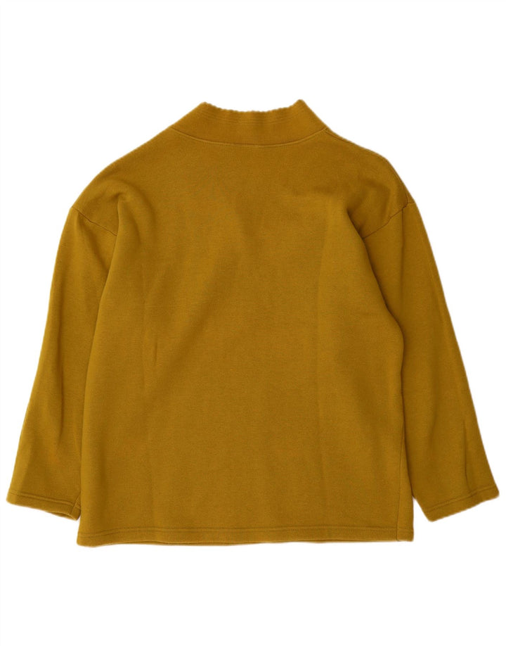 VINTAGE Dame V-hals sweater UK 14 Medium Khaki Bomuld