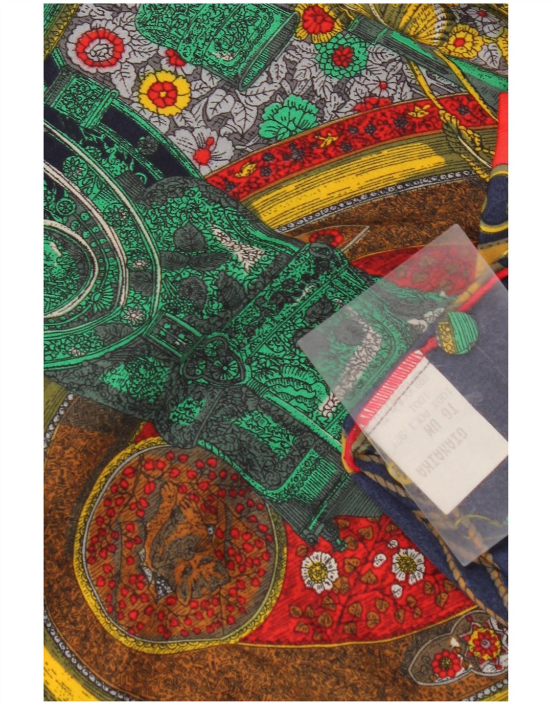 VINTAGE kvinders abstrakt mønster skjortebluse UK 14 Medium Flerfarvet