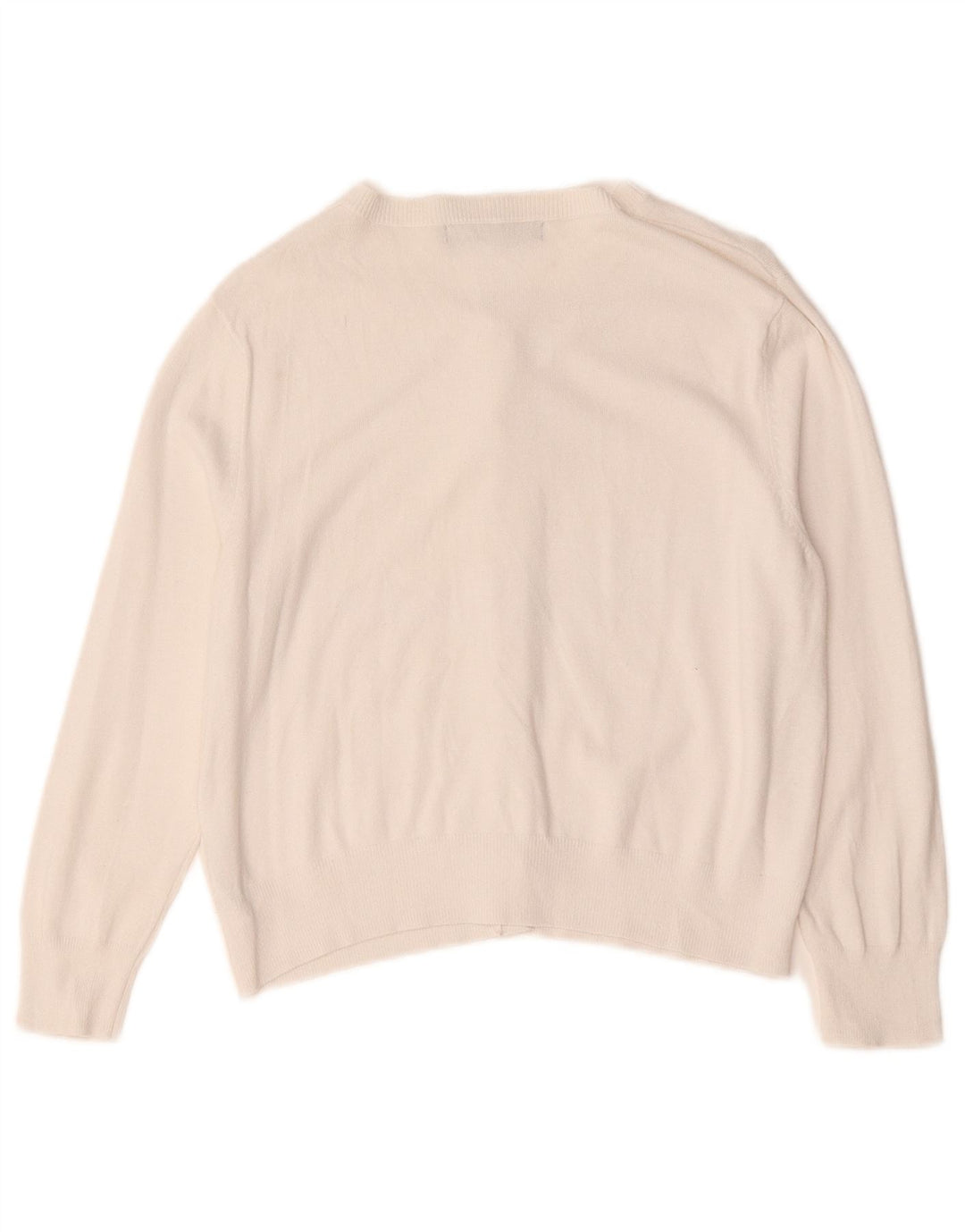 Marks & Spencer Dame 3/4-ærmet Crop Cardigan Sweater UK 12 Medium White