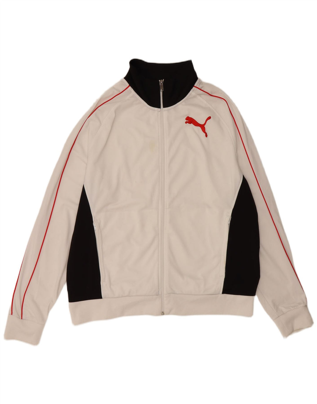 PUMA Mens Tracksuit Top Jacket XL White Colourblock Polyester