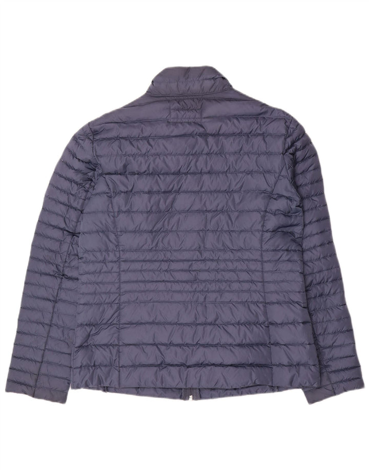 LAURA ASHLEY Womens Padded Jacket UK 12 Medium Navy Blue Polyester