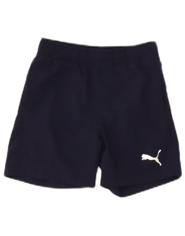 Puma Boys Sports Shorts 7-8 År Navy Blue Polyester