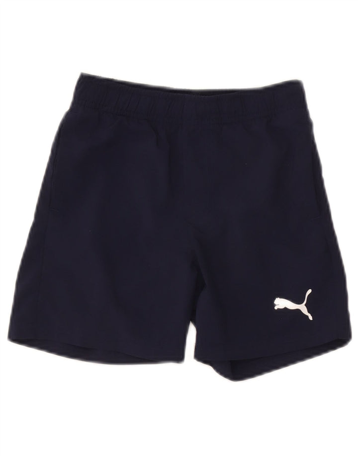 Puma Boys Sports Shorts 7-8 År Navy Blue Polyester