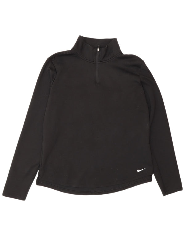 Nike Womens Therma-Fit Zip Neck Pullover Tracksuit Top UK 14 Medium Black
