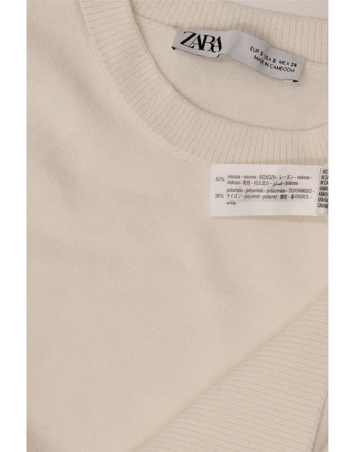 Zara Dame sweater med rund hals DK 10 Small White Viscose