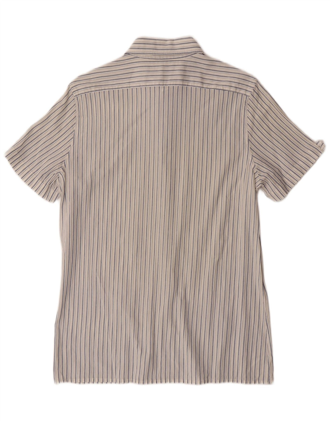 Sisley Kortærmet Herreskjorte Medium Off White Nålestribe