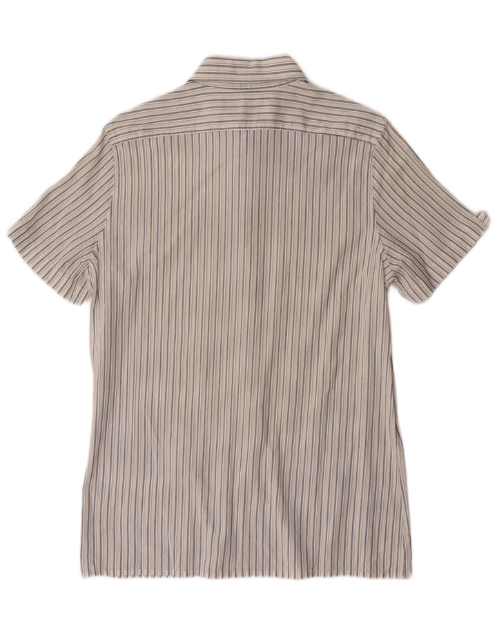 Sisley Kortærmet Herreskjorte Medium Off White Nålestribe