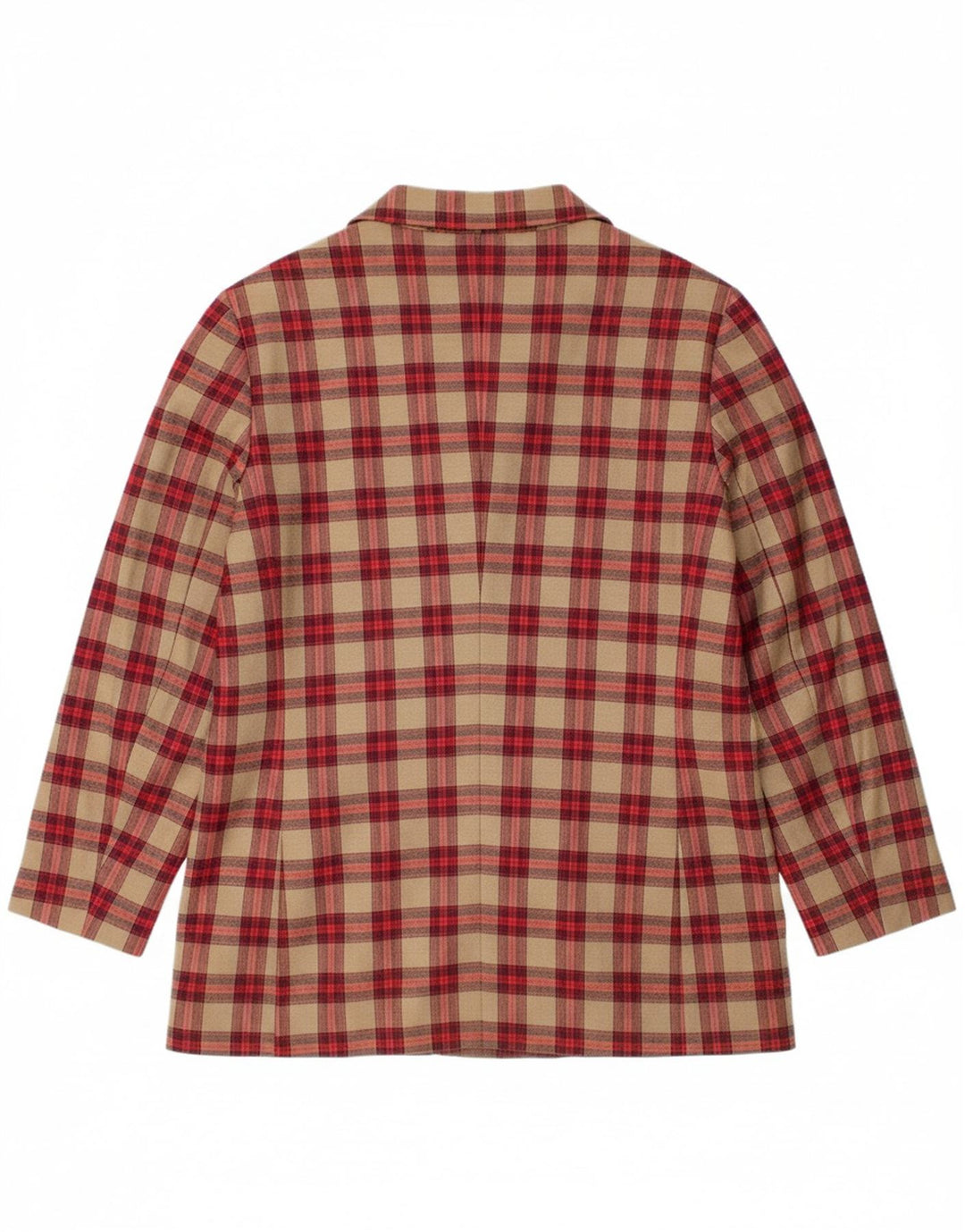 VINTAGE Womens 3 Button Blazer Jacket IT 48 XL Red Check Wool
