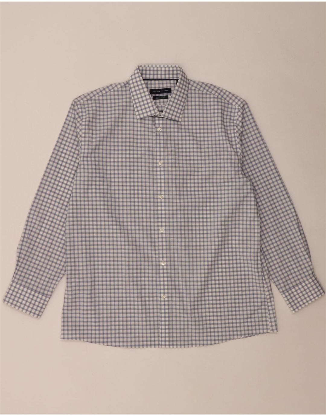 Tommy Hilfiger Dame Slim Fit Skjorte XL Blå Gingham Bomuld