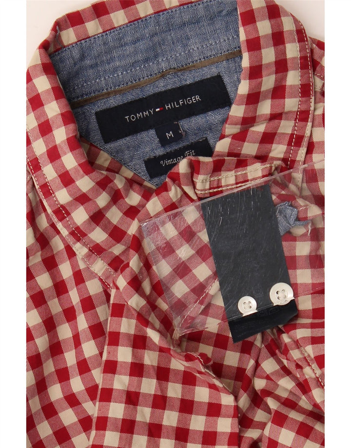 TOMMY HILFIGER Herre Vintage Fit Flanelskjorte Medium Rød Gingham Bomuld