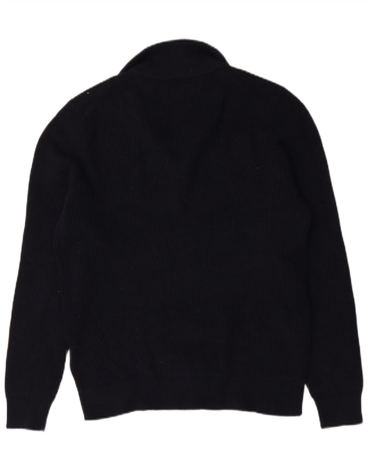 Marks & Spencer Herre sweater med lynlåshals mellem marineblå bomuld