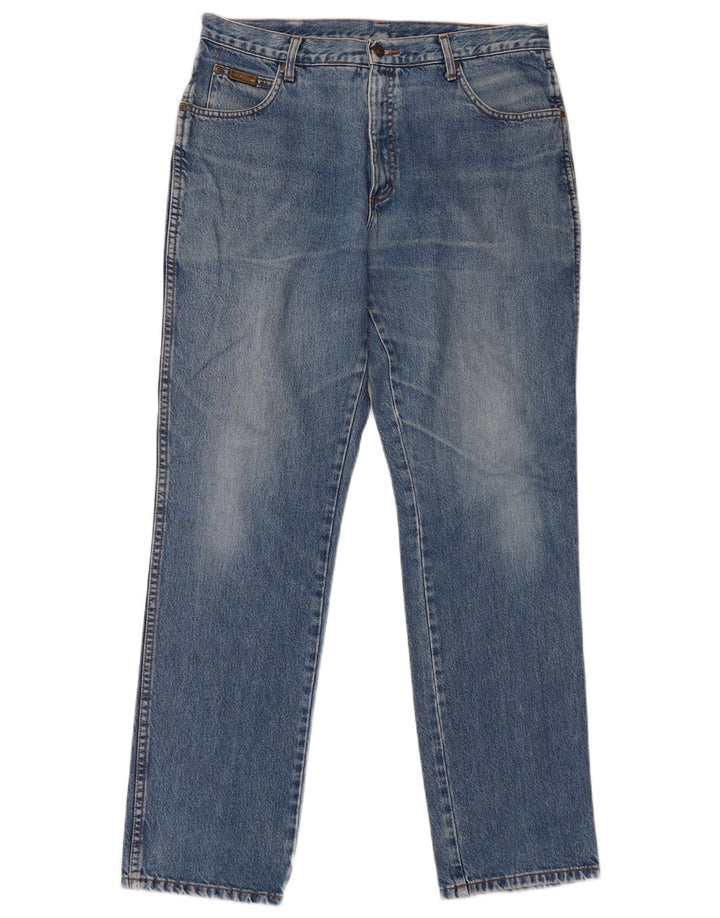 Wrangler Herre Texas Distressed Straight Jeans W36 L32 Blå Bomuld