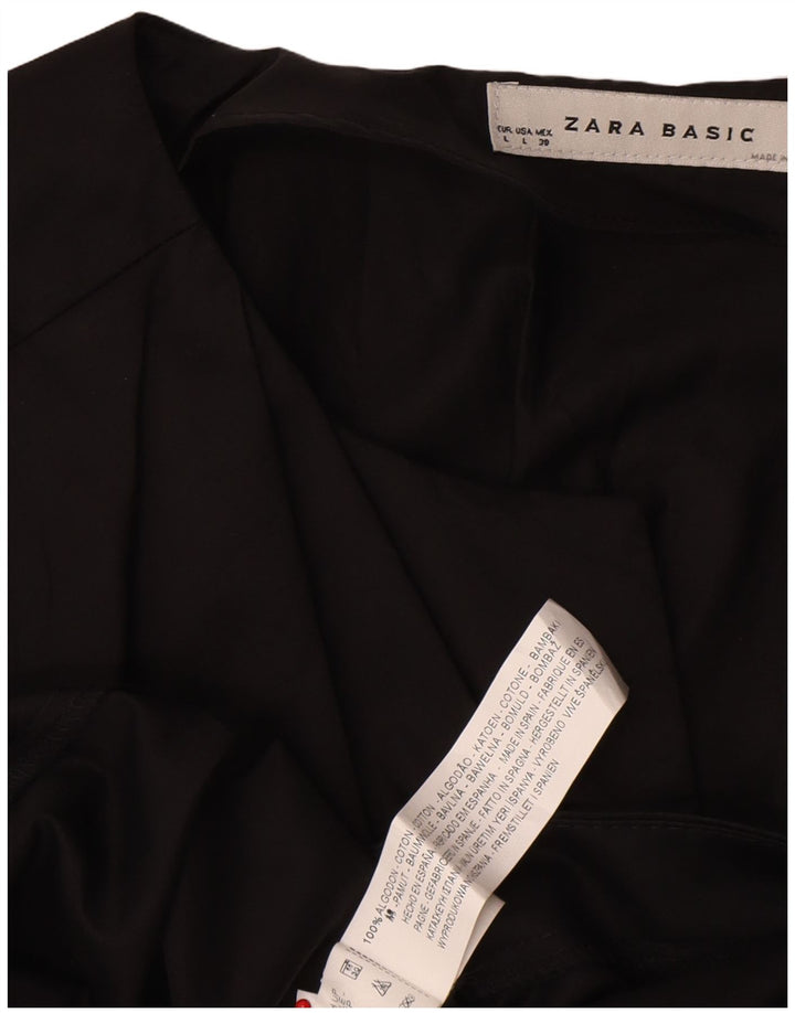 Zara Womens Sheath Dress UK 14 Large Black Cotton