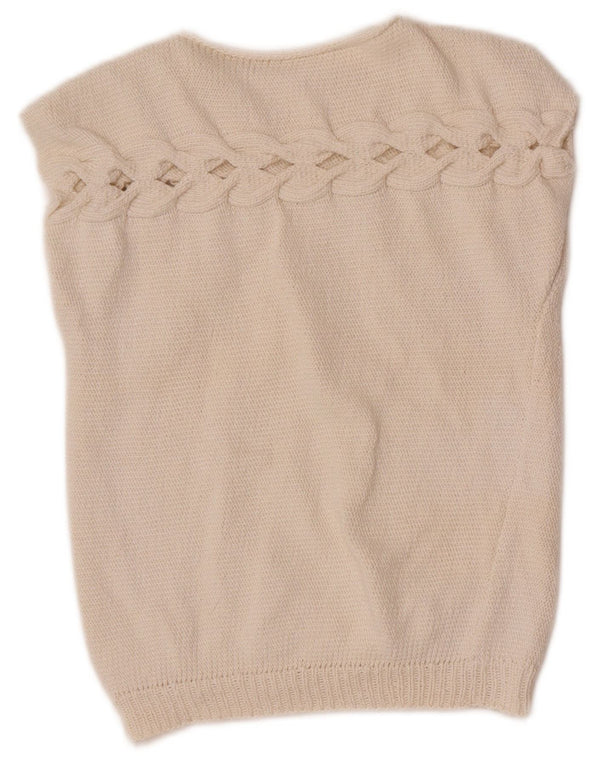 Vintage pigevest tanktop 9-10 år beige